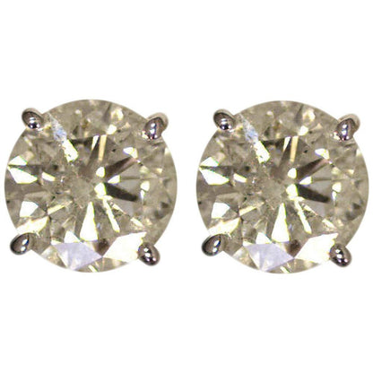 Big Diamonds Stud Earrings White Gold New J I1 Stud Earrings