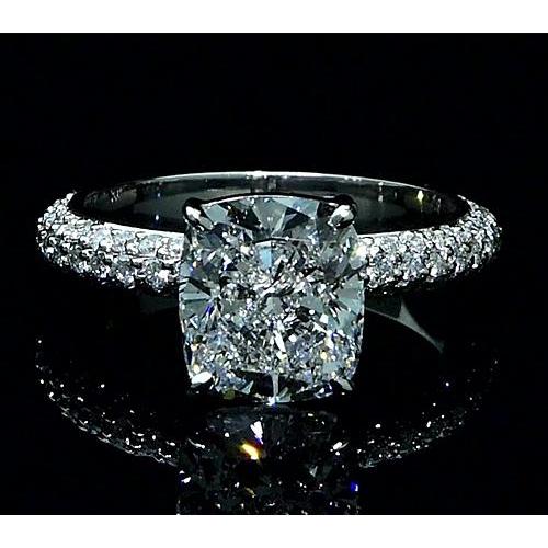 Natural Brilliant Engagement White Gold Diamond Solitaire Ring with Acce