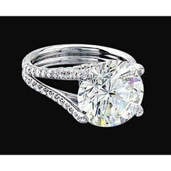 Big Diamond 3.50 Carat Engagement Ring White Gold New