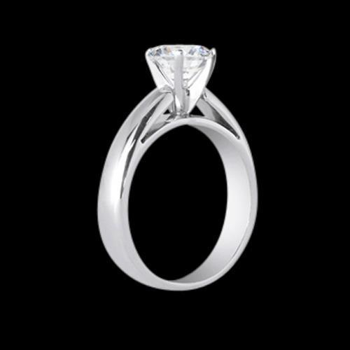 Big Diamond Cathedral Setting Women White Gold  Ring