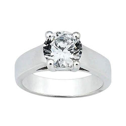 Big Diamond Solitaire Ring 3 Ct. White Gold 14K Jewelry