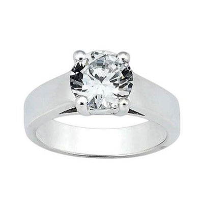 Big Sparkling Unique Solitaire White Gold Diamond Ring 