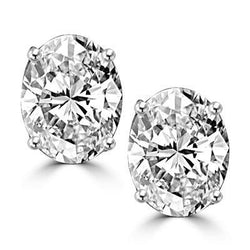 Big Diamond Stud Earring Pair 6 Ct White Gold 14K Women Jewelry