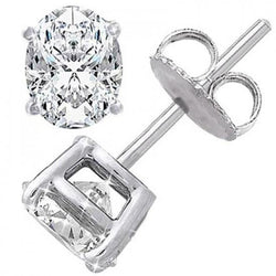 Big Oval Cut 5.80 Carats Natural Earth Mined Diamonds Women Studs Earrings White Gold