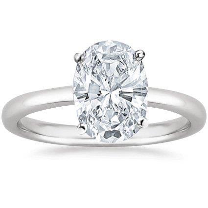 Big Oval Unique Lady’s Solitaire White Gold Diamond Ring 