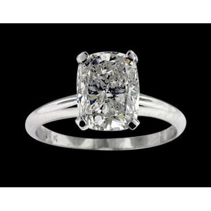 Big Cushion Cut Diamond 3 Carats Solitaire Ring 