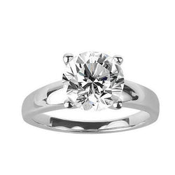 Big Round Brilliant Cut 3 Ct Solitaire Real Natural Earth Mined Diamond Engagement Ring