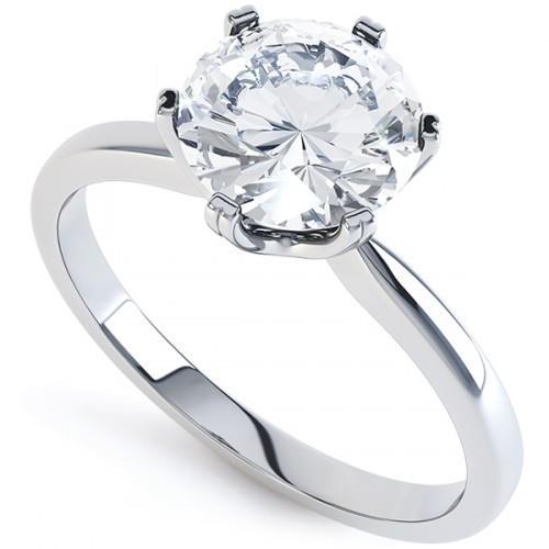 natural round diamond 3ct ring front view