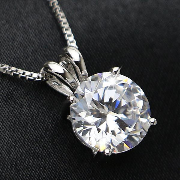 Big Round Cut Diamond Necklace Pendant White Gold 14K 3.5 Carats Pendant