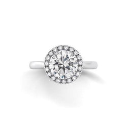 Halo Natural Earth Mined Diamond Anniversary Ring 4 Carats