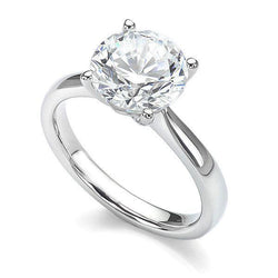 Solitaire 2.75 Carat Round Cut Natural Earth Mined Diamond Wedding Ring White Gold