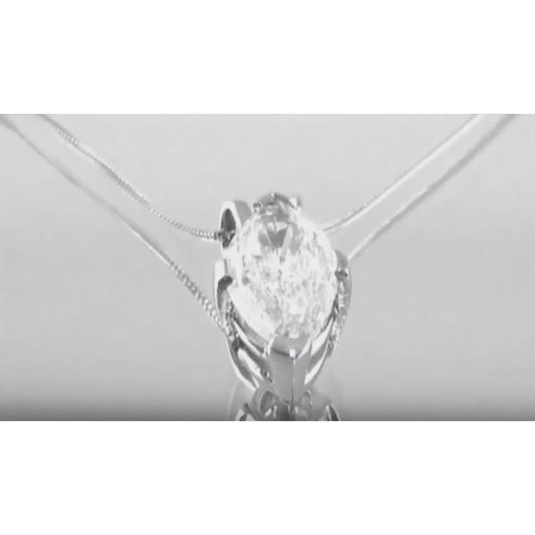 Big Solitaire Marquise Diamond Necklace Pendant 5 Ct. White Jewelry Pendant