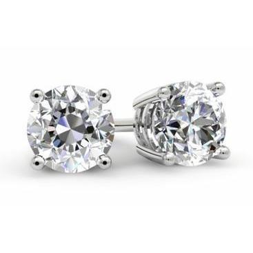 Old European studs Big Sparkling 6 Ct Diamonds Ladies Studs Earrings White Gold 14K Stud Earrings
