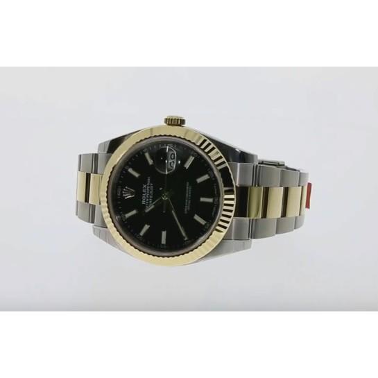 Black Dial Rolex Watch Datejust Ii Oyster Bracelet Ss & Gold Rolex