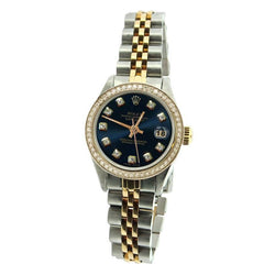 Black Diamond Dial Ss & Gold Bracelet Datejust Ladies Rolex Watch
