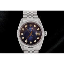 Blue Diamond Dial Jubilee Bracelet Ss Rolex Datejust Watch QUICK SET