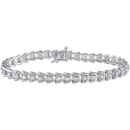 Bracelet Wg 14K Round Cut Prong Set 2.65 Carats Sparkling Diamonds Tennis Bracelet