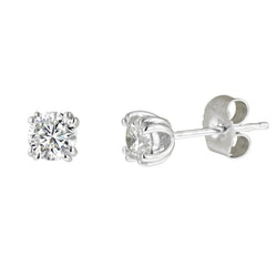 Brilliant Cut 2 Ct Lab Grown Diamonds Women Studs Earrings  White Gold  14K