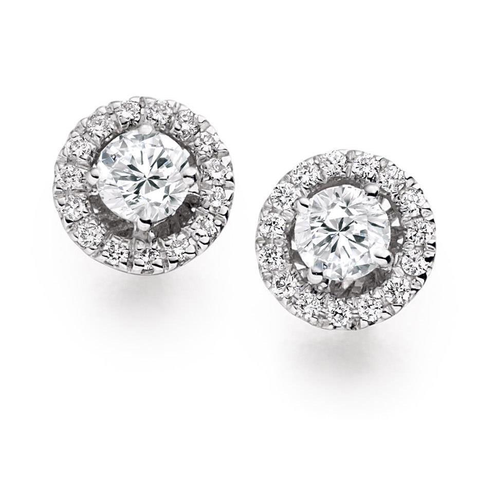 Brilliant Cut Sparkling Unique Lady’s Studs Halo Earrings