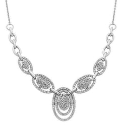 Brilliant Cut 3.50 Ct Small Diamonds Ladies Necklace With Chain