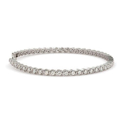 Real  Brilliant Cut 5 Carats Diamonds Tennis Bracelet White Gold 14K