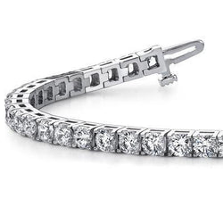 Real  Brilliant Cut Diamond Tennis Bracelet 6 Carats White Gold 14K