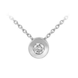 Brilliant Cut Solitaire Diamond Necklace Pendant 0.75 Carat WG 14K