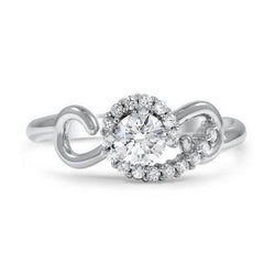 Round Cut Solitaire With Accent Diamond 2.50 Carats Ring White Gold