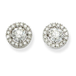 Sparkling 2.32 Carats Diamond Studs Halo Earring White Gold 14K