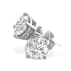 Sparkling 4.50 Carats Lab Grown Diamond Lady Stud Earrings White Gold 14K Diamond