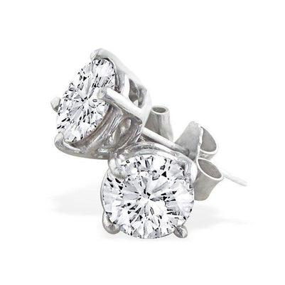 Brilliant Cut Sparkling 4.50 Ct. Diamonds Lady Studs Earrings White Gold 14K Stud Earrings