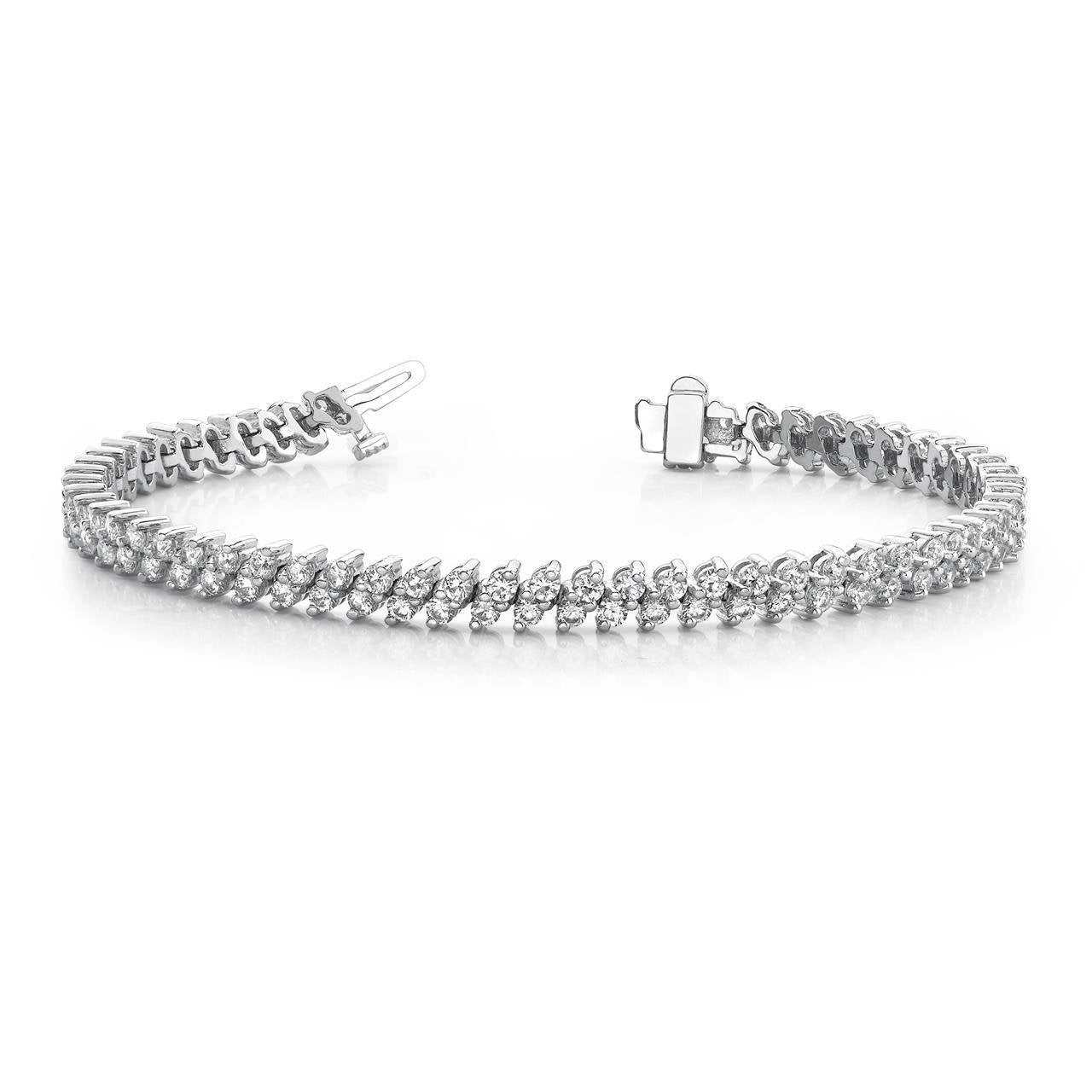 Brilliant Diamonds Italic 11.20 Ct Round Cut Bracelet White Gold 14K Tennis Bracelet