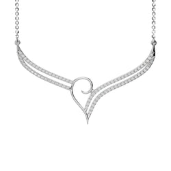 Chain Necklace Round Brilliant Cut 2.00 Ct Diamonds White Gold 14K