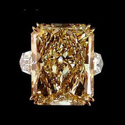 4.40 Ct. Radiant Champagne Diamond Ring Yellow Gold 14KNew
