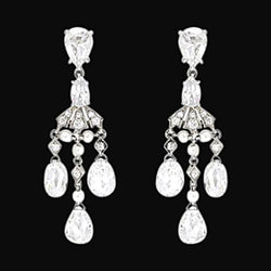 Chandelier Diamonds 2.50 Carat Earring Pair White Gold Earrings