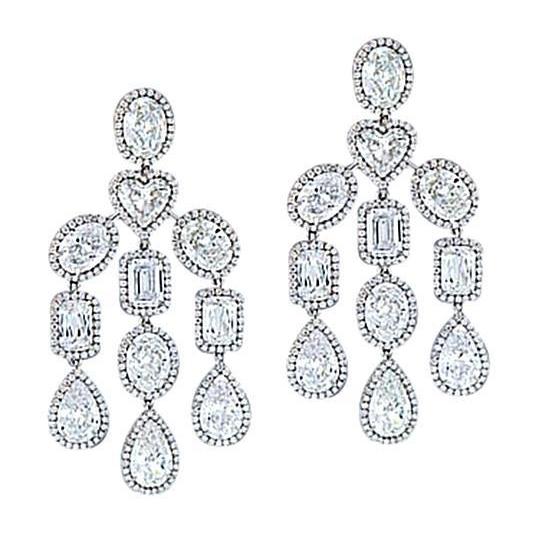 Chandelier Diamonds Women Earring Pair Jewelry White Gold Earring 4 Carat Chandelier Earring