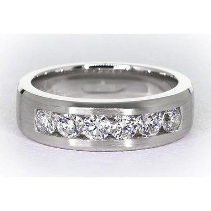 Channel Set Diamond Band Men'S Ring Mens Ring