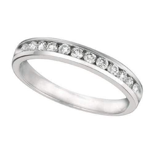 Channel Setting 0.37 Carat Round Brilliant Diamond Engagement Ring Eternity Band Jewelry Eternity Band