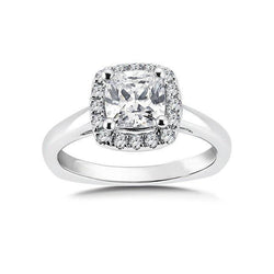 Cushion & Round 2.40 Carats Natural Earth Mined Diamonds Engagement Ring