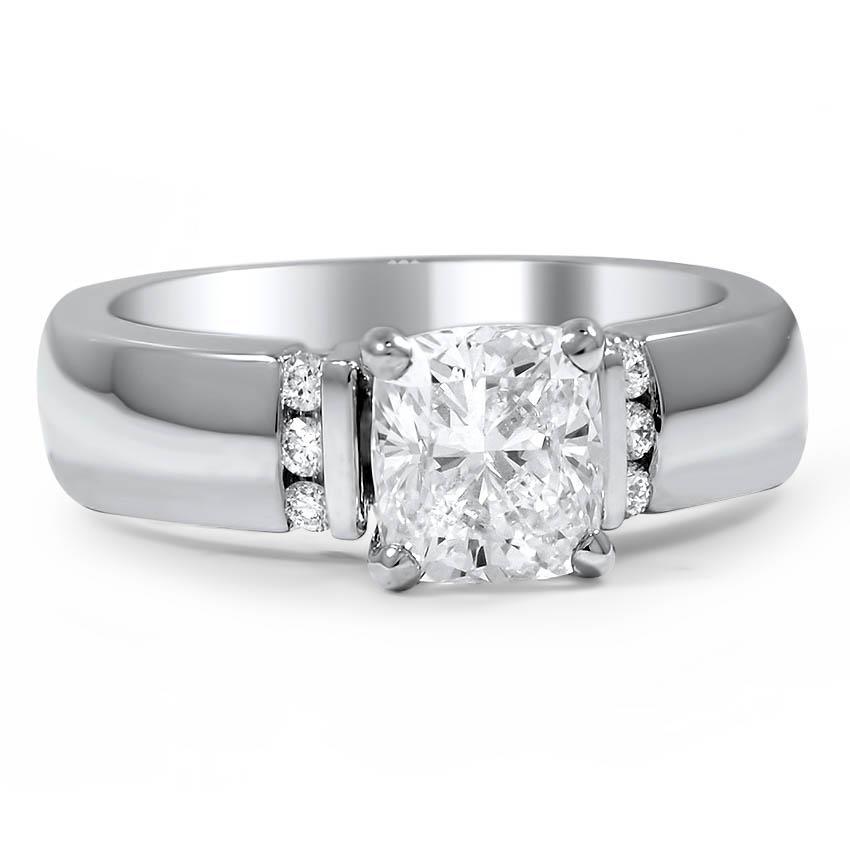 Cushion And Round Cut Sparkling 2.80 Ct Diamonds Ring White Gold Ring