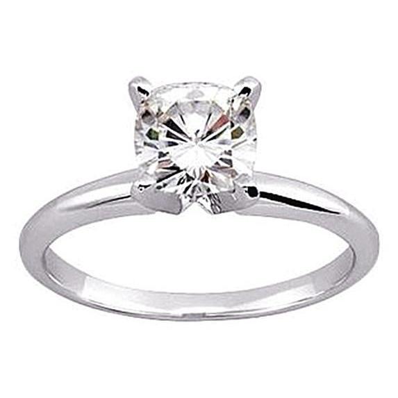 Cushion Cut Sparkling Unique Lady’s Solitaire White Gold Diamond Ring 