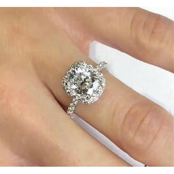 Cushion Cut Engagement Ring 4 Carat Natural Earth Mined Diamond