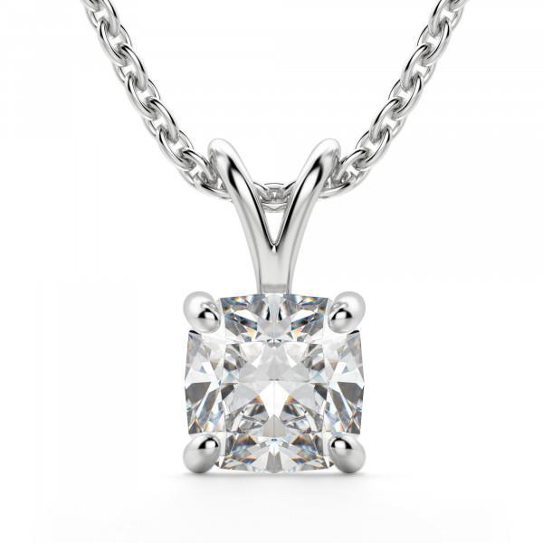Cushion Cut Solitaire 2.75 Carat Diamonds Pendant Necklace Wg Pendant