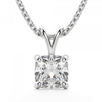 Cushion Cut Solitaire 2.75 Carat Diamonds Pendant Necklace Wg Pendant