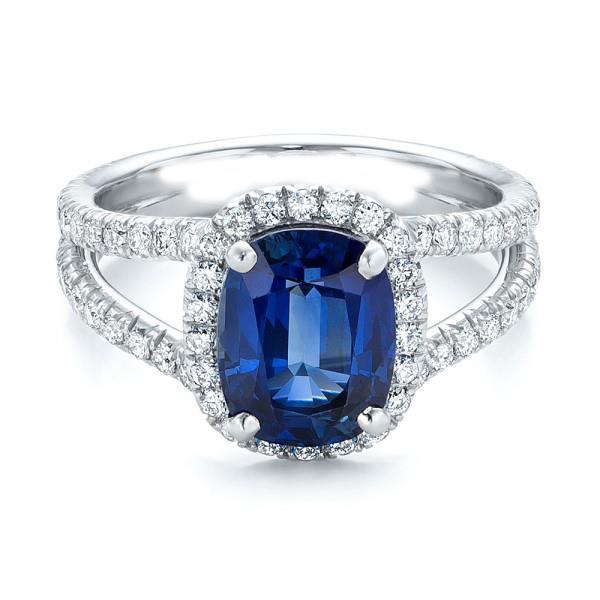 Cushion Sri Lanka Sapphire Round Diamonds Ring 4.75 Ct Gemstone Ring