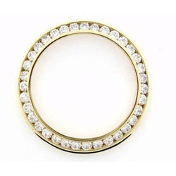 3 Carats 31 mm Mined Diamond Channel Set Bezel To Fit Rolex Yacht Master 16628 In YG 14K