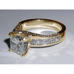 Real  Customized Princess Cut Pave Diamond Engagement Ring 4.25 Carats