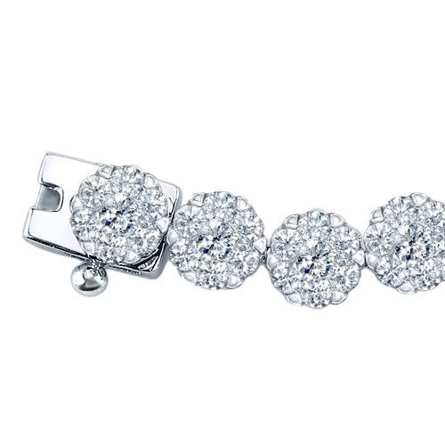 20 Carats White Round Diamond Tennis Bracelet White 