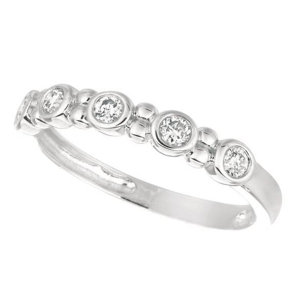 Diamond 0.25 Carat Round Brilliant Diamond White Gold 14K Ring Half Eternity Band Jewelry Half Eternity Band