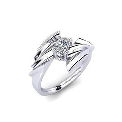 Diamond 0.75 Carats Solitaire Engagement Ring White Gold 14K